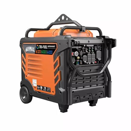 Genmax Portable Inverter Generator, 11000-Watt Tri-Fuel Remote Start CO Sensor, With Fold Down Handle And Wheels